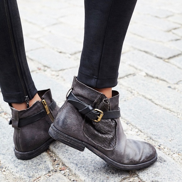 distressed ankle booties